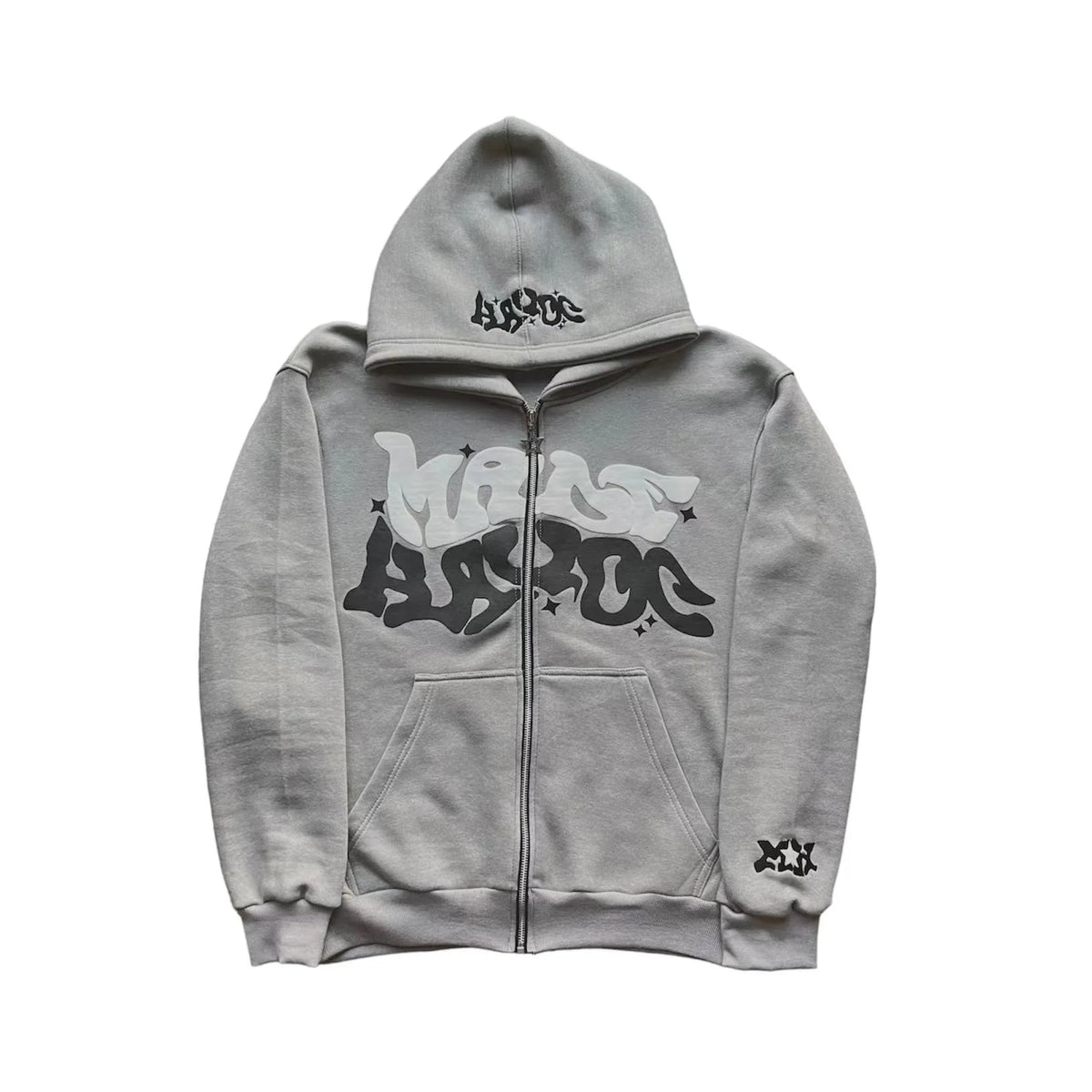 Retro Star and Letter Printed Zipper Hoodies Y2K Spring Autumn Section Lazy Fashion Brand Cardigan Jacket