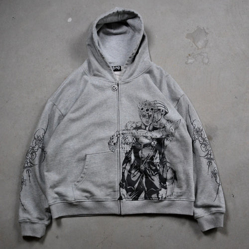 Harajuku Jojo Bizarre Adventure Zip Up Hoodies Oversized Zipper Hoodie Y2k Street Sweatshirt