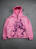 Harajuku Jojo Bizarre Adventure Zip Up Hoodies Oversized Zipper Hoodie Y2k Street Sweatshirt