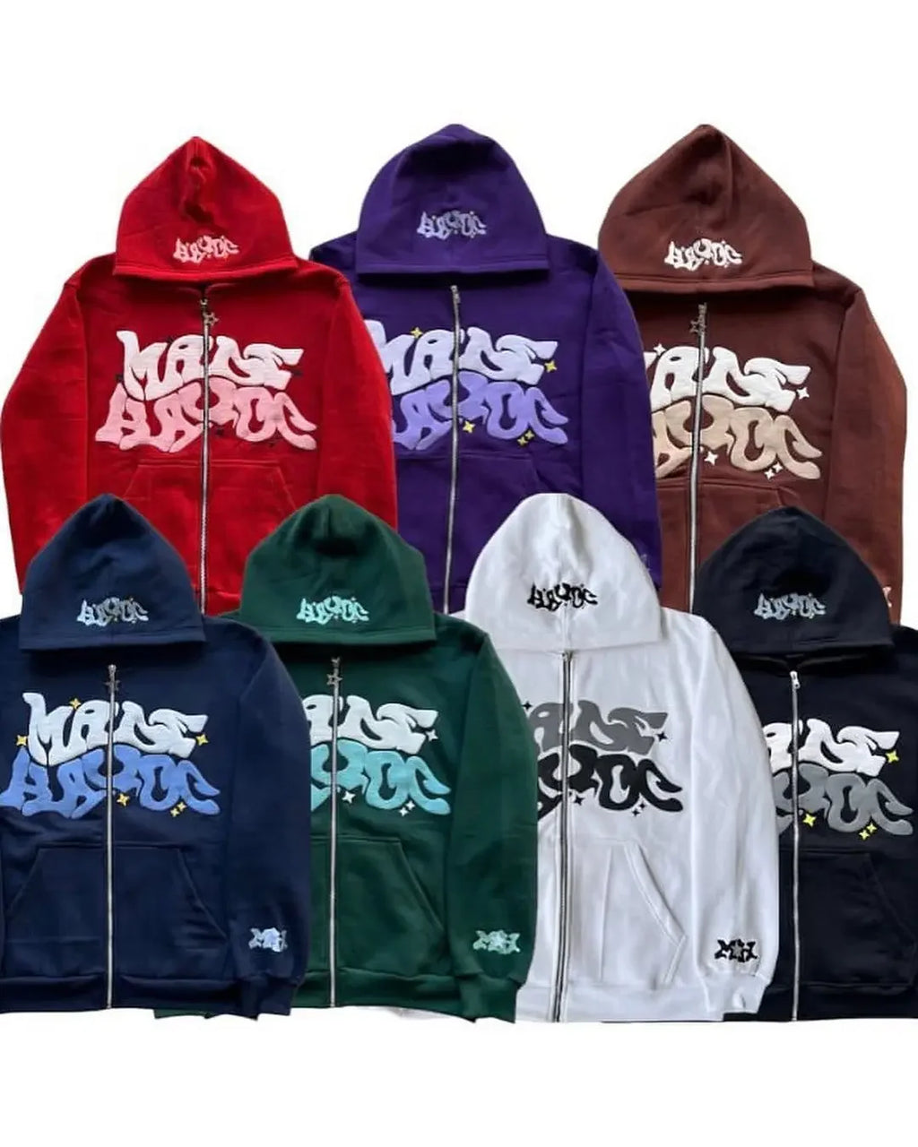 Retro Star and Letter Printed Zipper Hoodies Y2K Spring Autumn Section Lazy Fashion Brand Cardigan Jacket